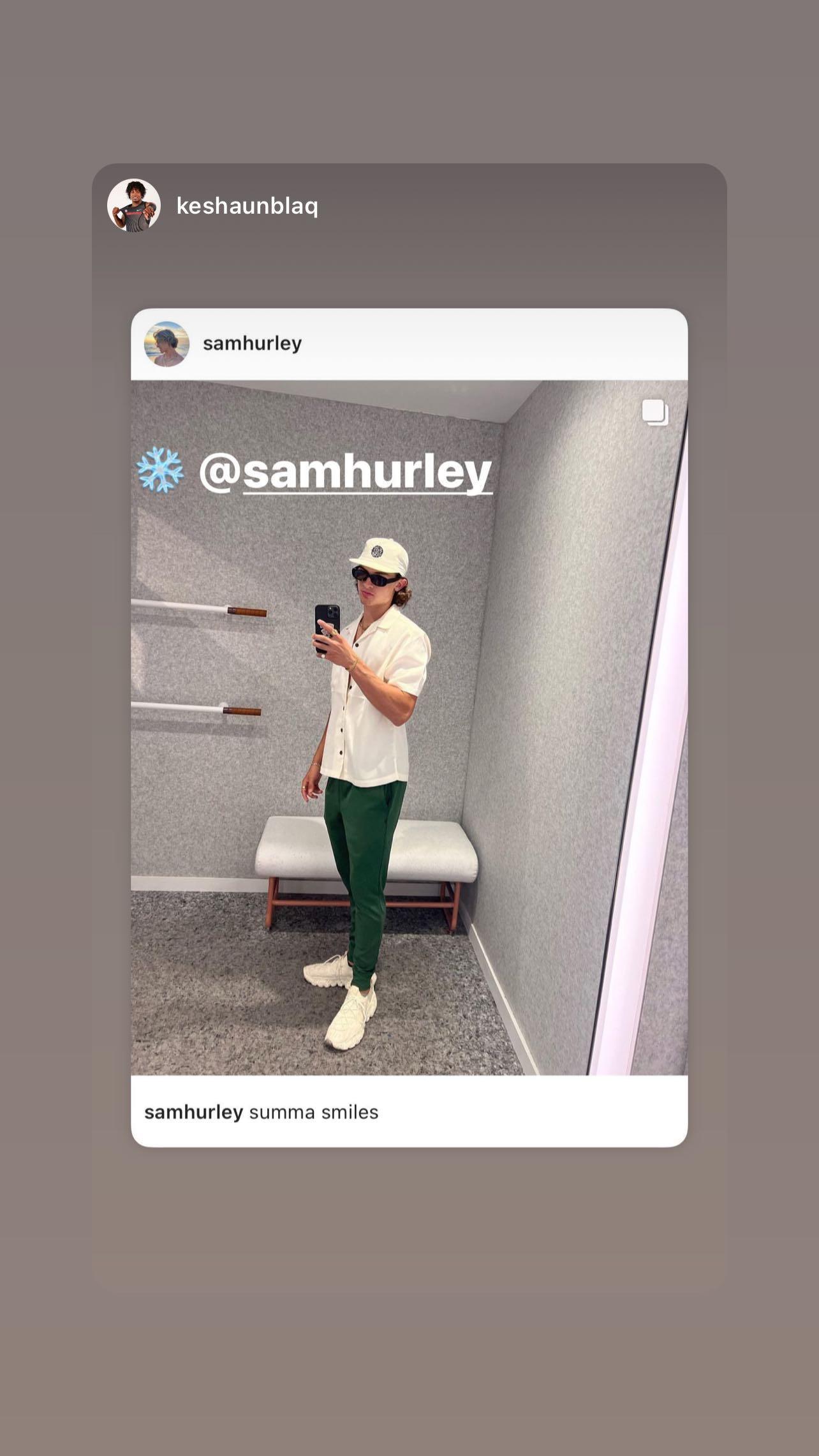 Sam Hurley Instagram Story Influencer Campaign